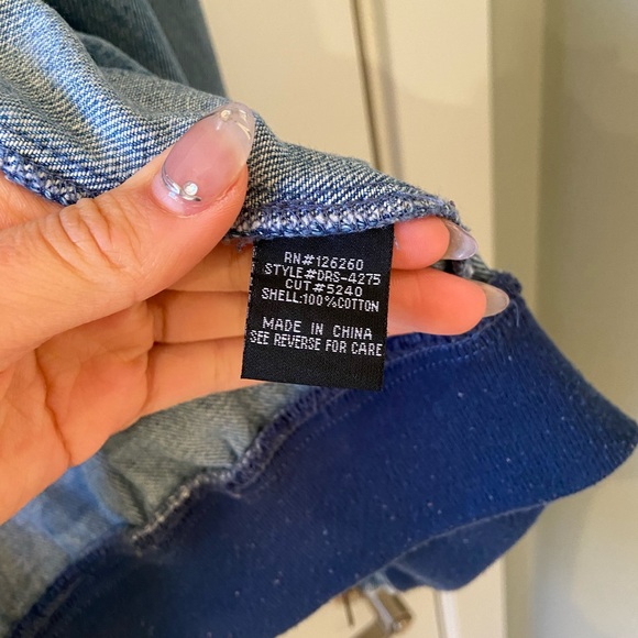 Velvet Heart Floral Embroidered Bomber-Stye Jean Jacket - Picture 5 of 6